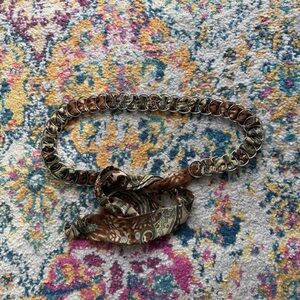 Y2K Silver Circle Chain Tie Belt – Preppy Vintage